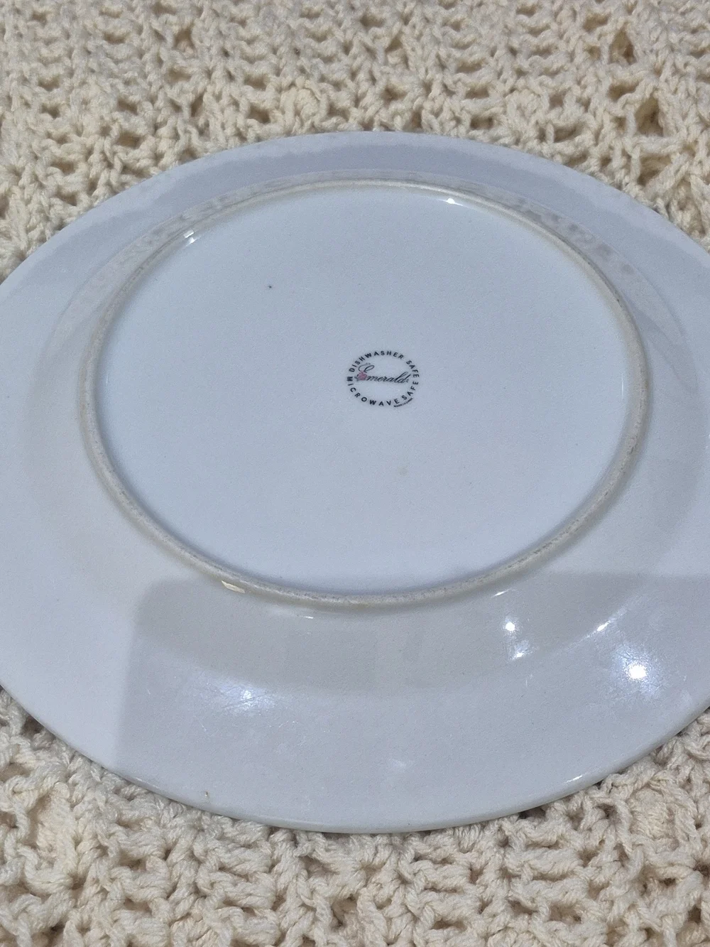 VTG. CHINESE GARDEN EMERALD  Blue and White Porcelain Decorative Plate -